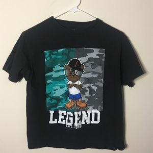 Boys army fatigue graphic tee